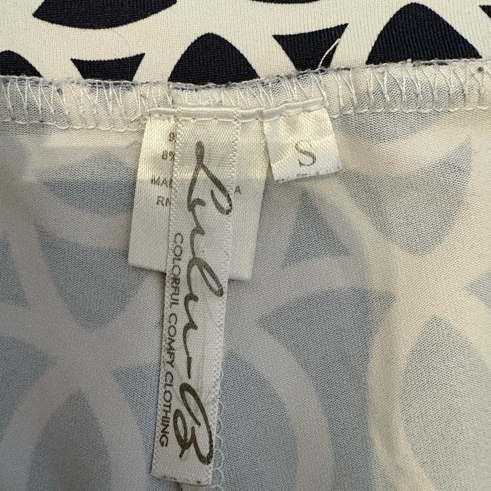 Lulu-B Navy White Geometric Pull-On Skort UPF 50 Coolant Fabric (SZ S) - Picture 3 of 8